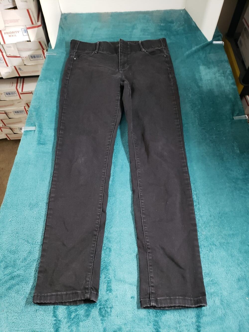 Apt 9 Jeans Size 12 Women Black Denim Stretch Pants Ladies Mid Rise Straight